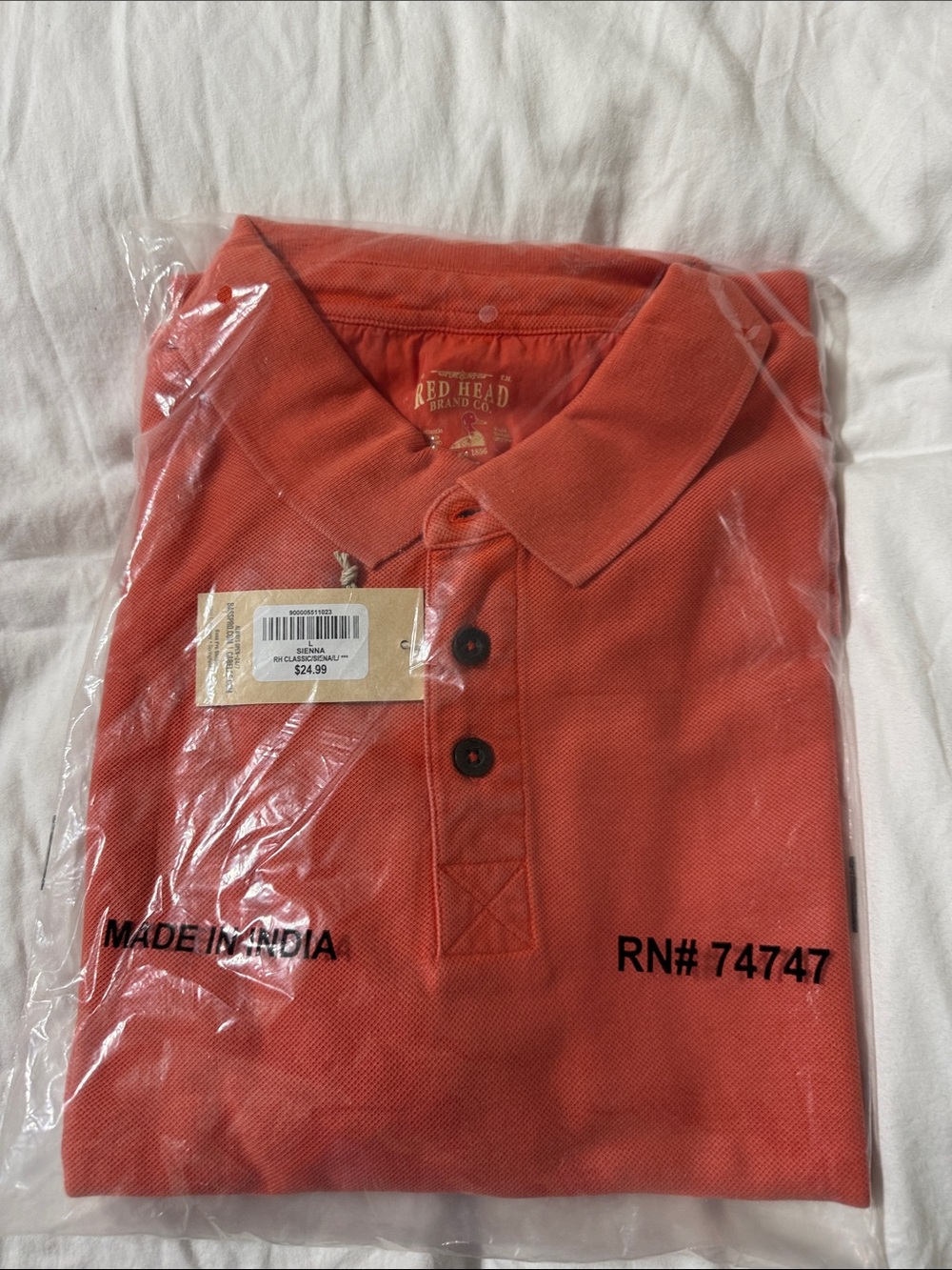 RedHead Men's Coral-Orange Polo Shirt
